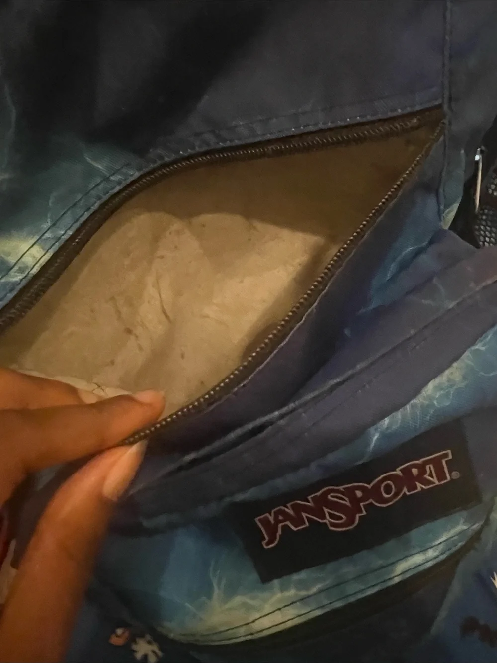 JanSport Blue Lightning Print Backpack